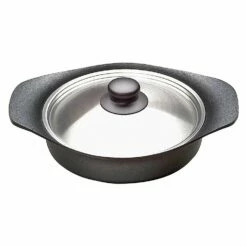 Sori Yanagi Cast Iron Induction Shallow Casserole 22cm With Stainless Steel Lid