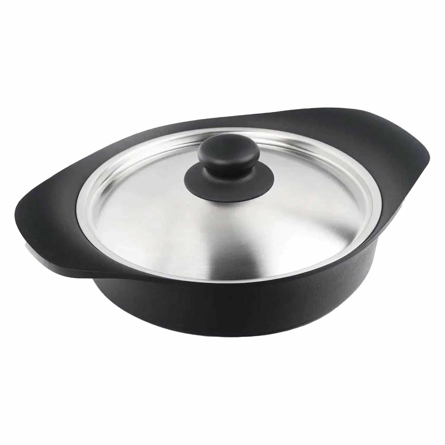 Sori Yanagi Cast Iron Induction Shallow Casserole 22cm With Stainless Steel Lid 2 Sori Yanagi Cast Iron Induction Shallow Casserole 22cm With Stainless Steel Lid - Image 2