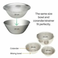 Sori Yanagi Stainless Steel Perforated Colander 9 Sori Yanagi Stainless Steel Perforated Colander -Global Kitchen Japan Shop SoriYanagiStainlessSteelPerforatedColander 4