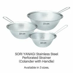 Sori Yanagi Stainless Steel Perforated Strainer With Handle -Global Kitchen Japan Shop SoriYanagiStainlessSteelPerforatedStrainerwithHandle 3
