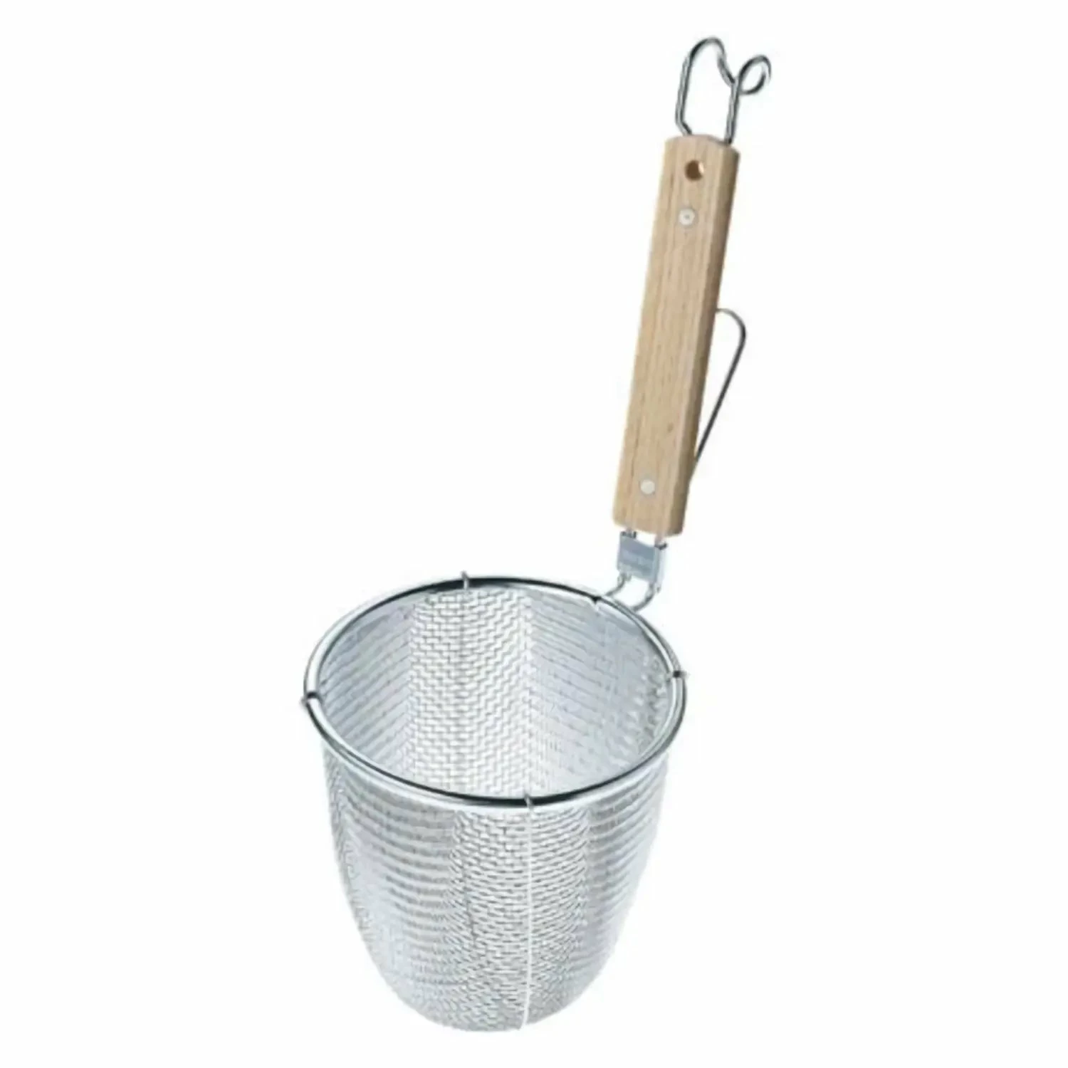 Three Snow Stainless Steel Udon Tebo Noodle Strainer Round Base With Flat Wooden Handle 1 Three Snow Stainless Steel Udon Tebo Noodle Strainer Round Base With Flat Wooden Handle