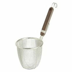 Three Snow Stainless Steel Udon Tebo Noodle Strainer With Wooden Handle