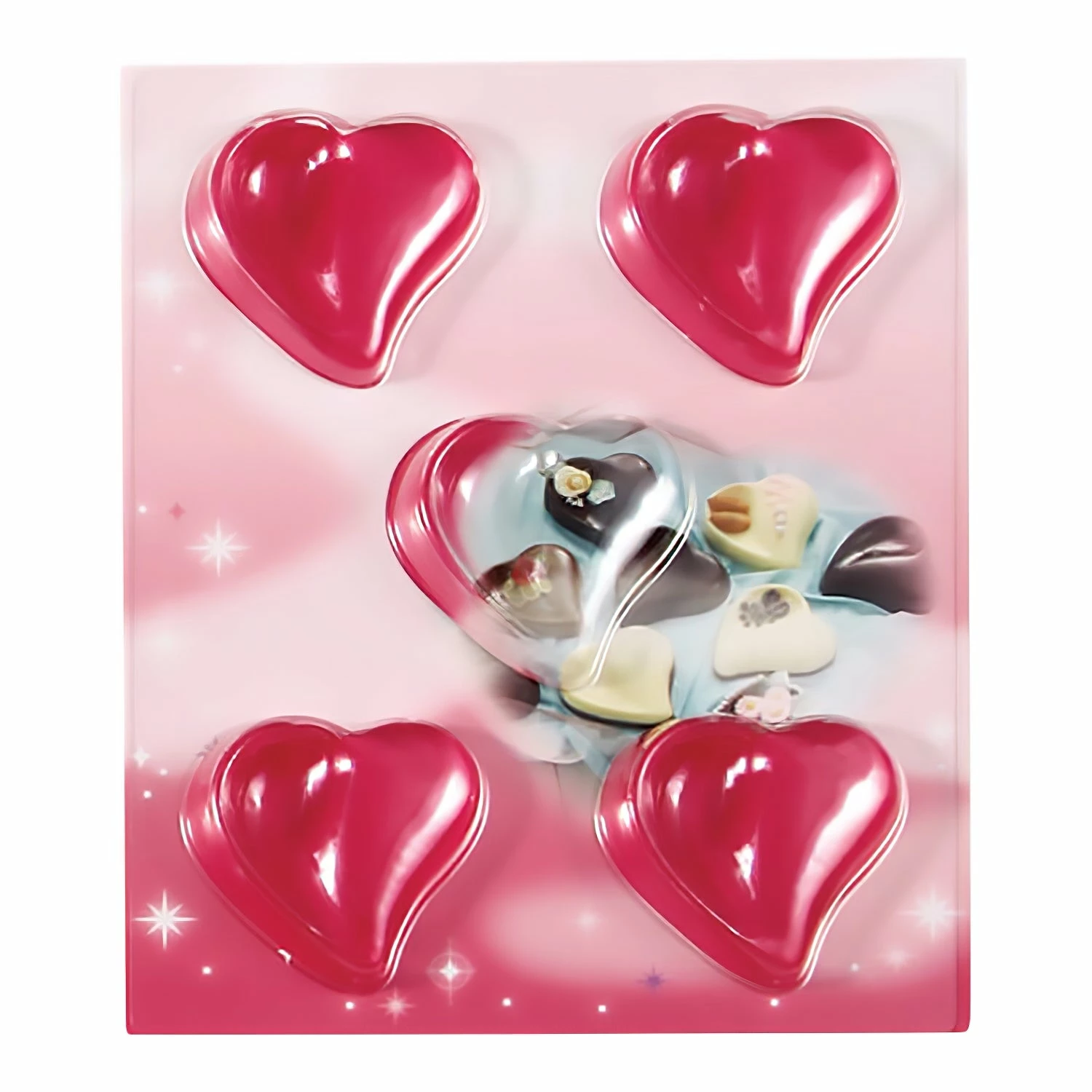 TIGERCROWN PET Resin Curvy Heart Chocolate Mold 1 TIGERCROWN PET Resin Curvy Heart Chocolate Mold