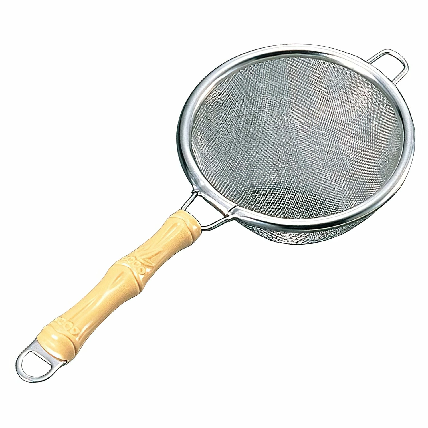 Wada Stainless Steel Tea Strainer Double Mesh Bamboo Handle 1 Wada Stainless Steel Tea Strainer Double Mesh Bamboo Handle