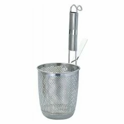 YUKIWA Eco Clean Stainless Steel Perforated Tebo Noodle Strainer Round Base With Metal Handle