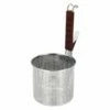 YUKIWA Stainless Steel Perforated Tebo Noodle Strainer Flat Base With Silicone Handle
