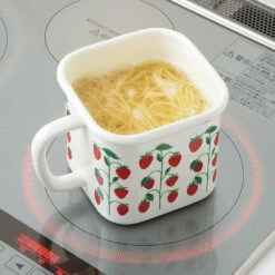 Yutaka Horo Enameled Multi Square Pot Fluffy Flower -Global Kitchen Japan Shop YutakaHoroEnameledMultiSquarePot 4