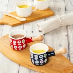 Yutaka Horo Plune Enameled Petit Milk Pan Candy Flower 11 Yutaka Horo Plune Enameled Petit Milk Pan Candy Flower -Global Kitchen Japan Shop YutakaHoroPluneEnameledPetitMilkPanCandyFlower 1