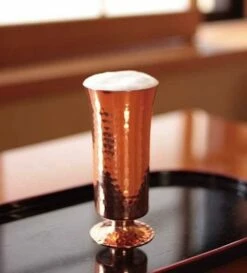 Asahi Copper Footed Beer Glass 160ml -Global Kitchen Japan Shop asahi copper footed small glass 160ml copper drinkware 12003458383955