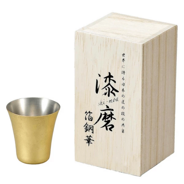 Asahi Shi-moa Kanazawa Gold Leaf Copper Cold Sake Guinomi Cup 65ml (Gift-Boxed) 1 Asahi Shi-moa Kanazawa Gold Leaf Copper Cold Sake Guinomi Cup 65ml (Gift-Boxed)