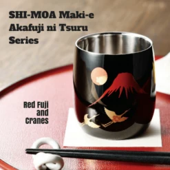 Asahi Shi-moa Maki-e Akafuji-ni-Tsuru Double-Wall Sake Cup 58ml -Global Kitchen Japan Shop asahi shi moa maki e akafuji ni tsuru double wall sake cup 58ml gift boxed stainless steel drinkware 29571063375
