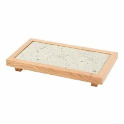 Miranda Style Omoeraku Japanese Cedar Frame Large Oya Stone Plate