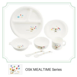 OSK Mealtime Baby Toddler Plastic Unbreakable Dinnerware Set (Gift-Boxed) -Global Kitchen Japan Shop osk mealtime baby toddler plastic unbreakable dinnerware set gift boxed plates 29127416335