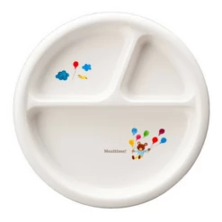 OSK Mealtime Baby Toddler Plastic Unbreakable Divided Plate With Non-Slip Base