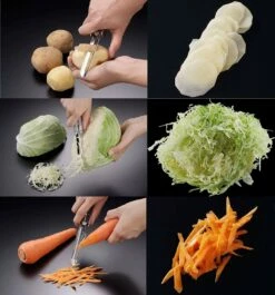 SUNCRAFT Sharpened Swivel Peeler -Global Kitchen Japan Shop suncraft stainless steel sharpened swivel peeler with blade guard peelers 22459164751