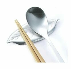 Tsubame Shinko Stainless Steel Leaf-Shaped Cutlery Rest -Global Kitchen Japan Shop tsubame shinko stainless steel leaf shaped cutlery rest 2 colours cutlery rests 6668263718995